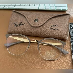 Ray-Ban 1971 Square Glasses - Gold and Gray Optics